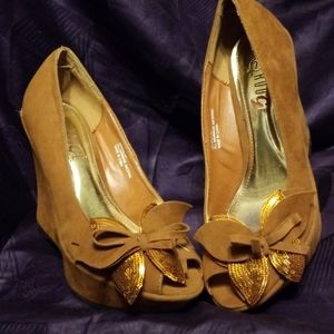 Shoes: Rouge Suede Platforms